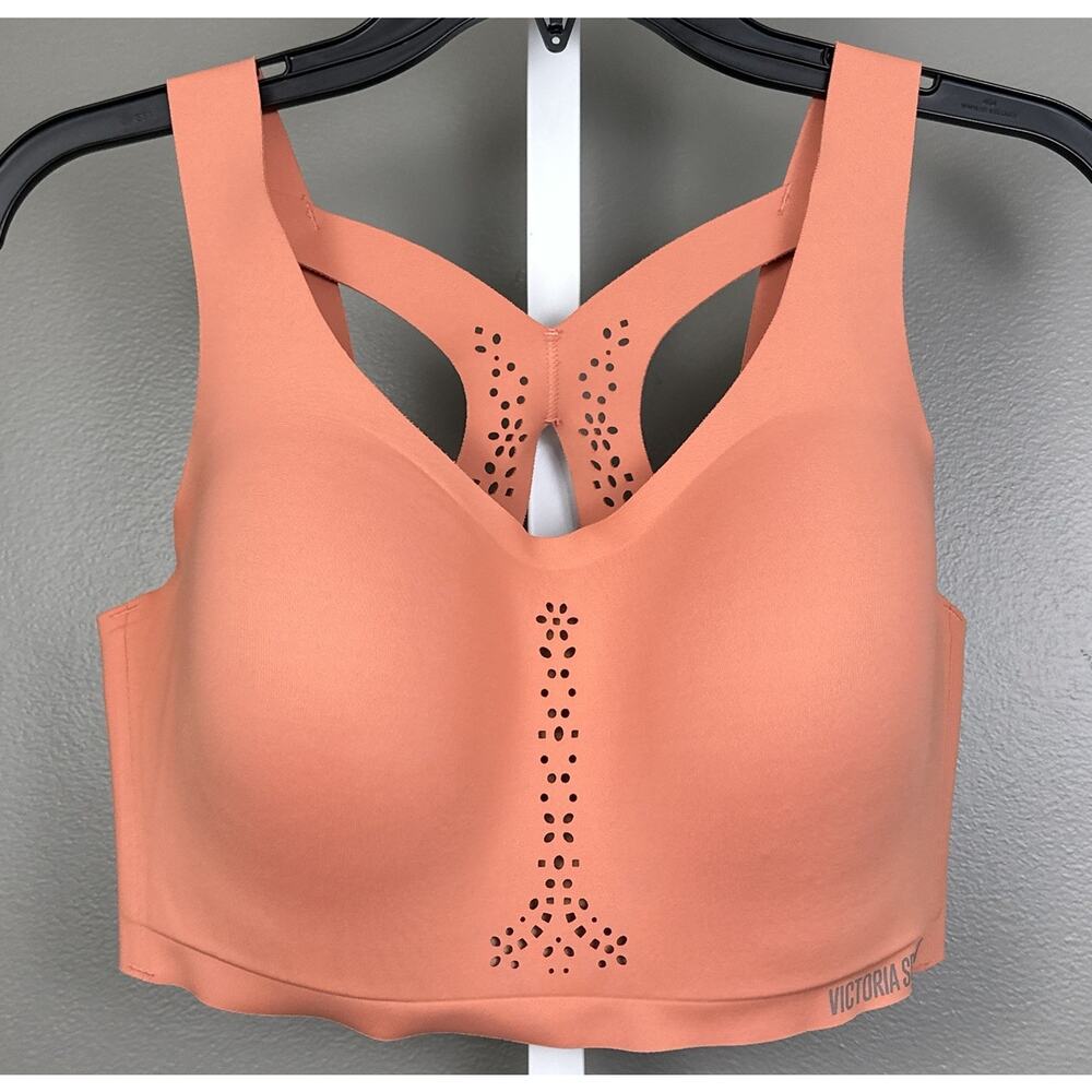 Victoria Sport Angel Max Sports Bra Size 36DDD Orange Padded Lined Racerback